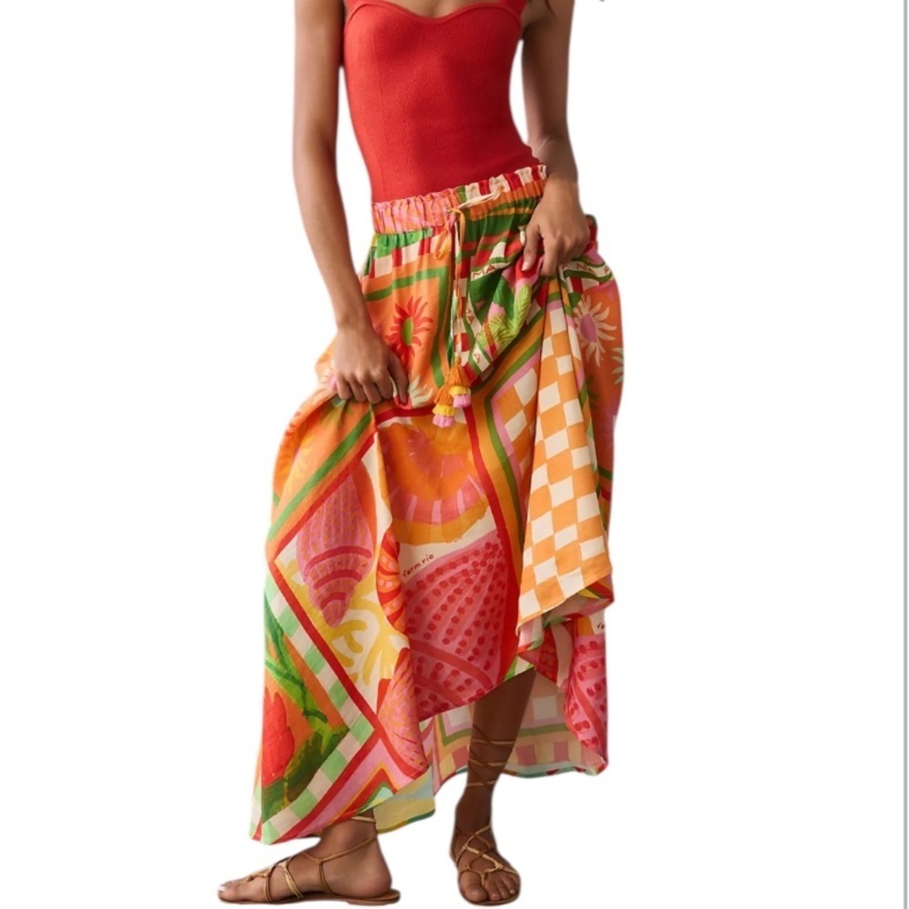 Anthropologie Farm Rio Vibrance Maxi Skirt